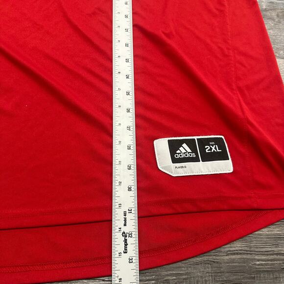 North Carolina State Jacket Red White Mens 2XL 1/4 Zip Adidas Pullover Jacket - Picture 7 of 8